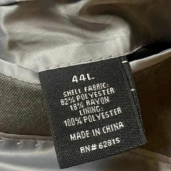 J.Ferrar Men's Sport Coat Blazer Two Button Gray Polyester Blend Slim Fit Sz 44L - Picture 4 of 6